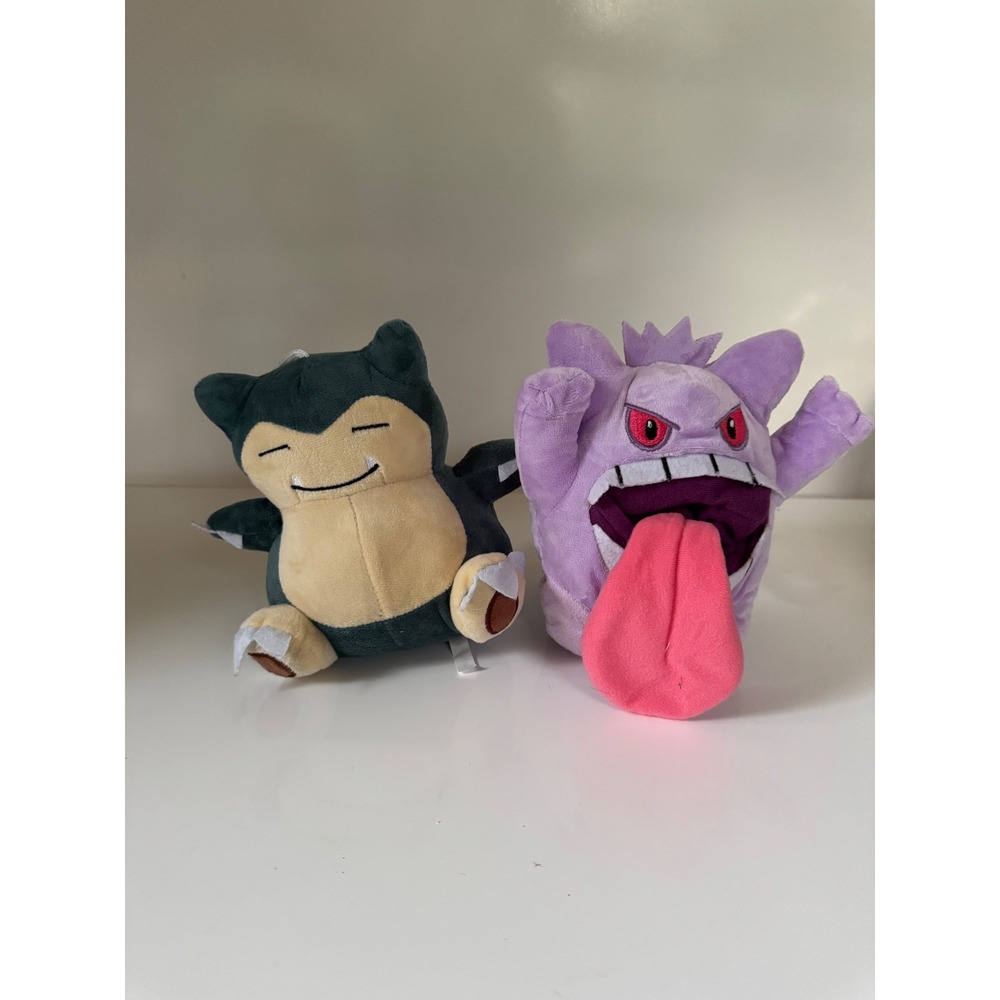 Pokemon Plush Bundle Snorlax and Gengar 6 Inch Stuffed Animal Toy Lot 2pc